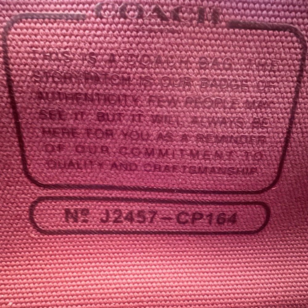 Coach Raspberry Canvas Tote Bag - Picture 3 of 7